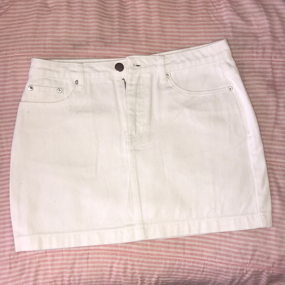 NEW - White jean skirt